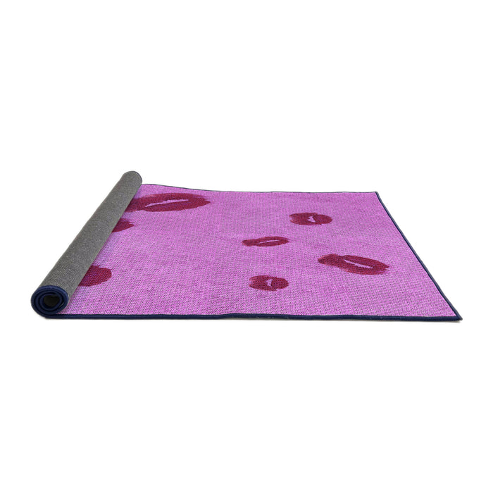 Thickness of Patterned Violet Purple Rug, pat3907pur