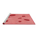 Sideview of Machine Washable Transitional Fire Red Rug, wshpat3907rd