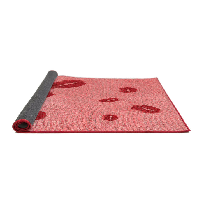 Thickness of Patterned Fire Red Rug, pat3907rd