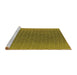 Sideview of Machine Washable Transitional Golden Brown Yellow Rug, wshpat3908yw