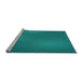 Sideview of Machine Washable Transitional Dark Turquoise Green Rug, wshpat3909lblu