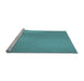 Sideview of Machine Washable Transitional Bright Turquoise Blue Rug, wshpat3910lblu