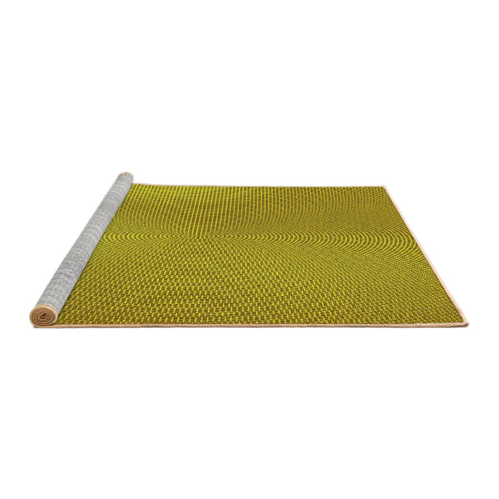 Sideview of Machine Washable Transitional Yellow Rug, wshpat3910yw