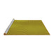 Sideview of Machine Washable Transitional Yellow Rug, wshpat3910yw