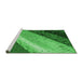 Sideview of Machine Washable Transitional Green Rug, wshpat3911grn