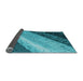 Thickness of Patterned Teal Green Rug, pat3911lblu