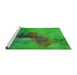 Sideview of Machine Washable Transitional Lime Green Rug, wshpat3912grn