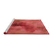 Sideview of Machine Washable Transitional Red Rug, wshpat3912rd