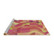 Sideview of Machine Washable Transitional Crimson Red Rug, wshpat3913brn