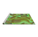 Sideview of Machine Washable Transitional Green Rug, wshpat3913grn