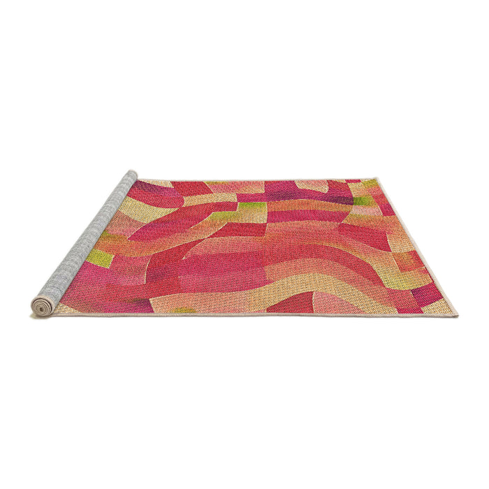 Sideview of Machine Washable Transitional Red Rug, wshpat3913org