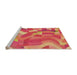 Sideview of Machine Washable Transitional Red Rug, wshpat3913org