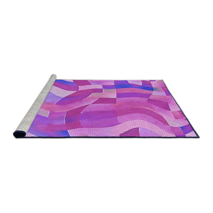 Sideview of Machine Washable Transitional Fuchsia Magenta Purple Rug, wshpat3913pur