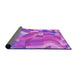 Thickness of Patterned Fuchsia Magenta Purple Rug, pat3913pur