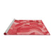 Sideview of Machine Washable Transitional Red Rug, wshpat3913rd