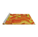 Sideview of Machine Washable Transitional Yellow Rug, wshpat3913yw