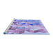 Sideview of Machine Washable Transitional Blue Rug, wshpat3914blu