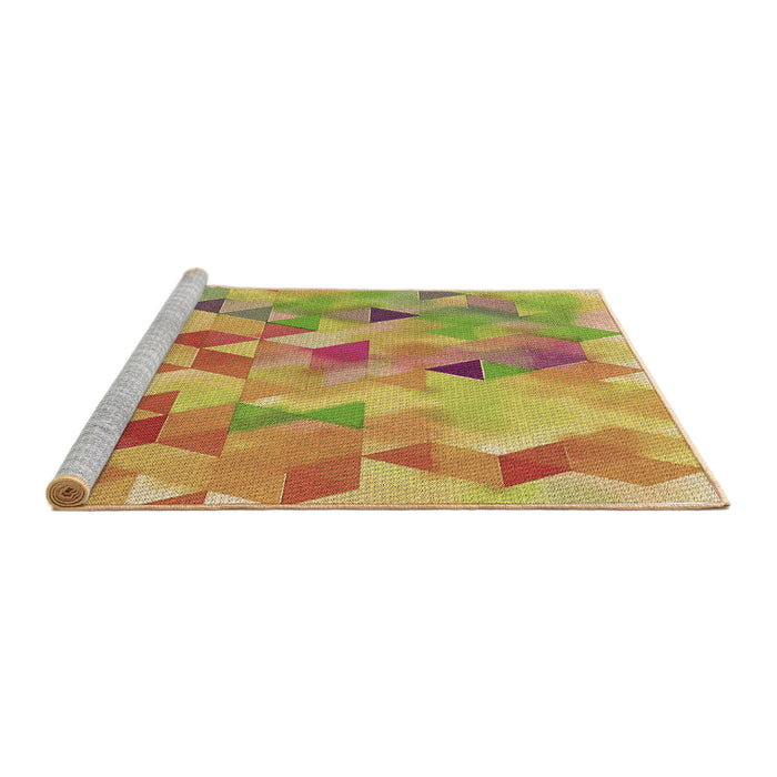 Sideview of Machine Washable Transitional Orange Rug, wshpat3914brn