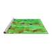 Sideview of Machine Washable Transitional Neon Green Rug, wshpat3914grn