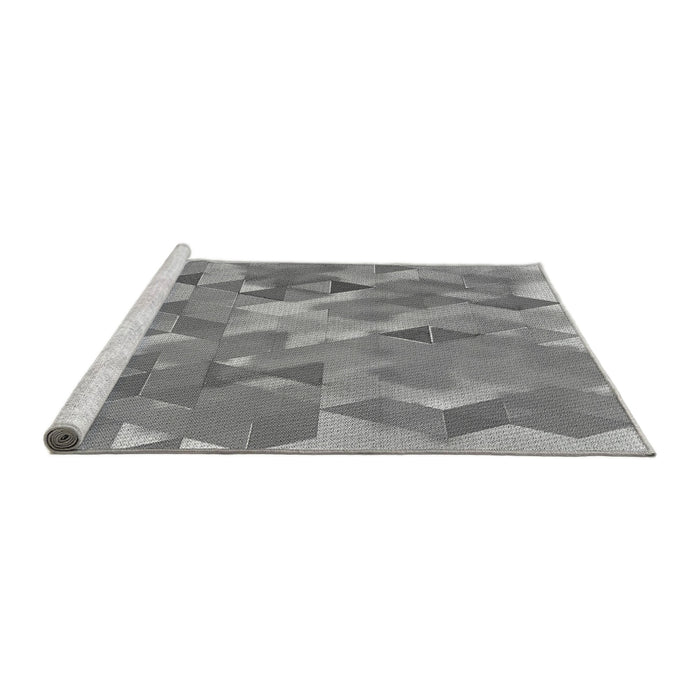 Sideview of Machine Washable Transitional Dark Gray Rug, wshpat3914gry
