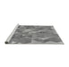 Sideview of Machine Washable Transitional Dark Gray Rug, wshpat3914gry