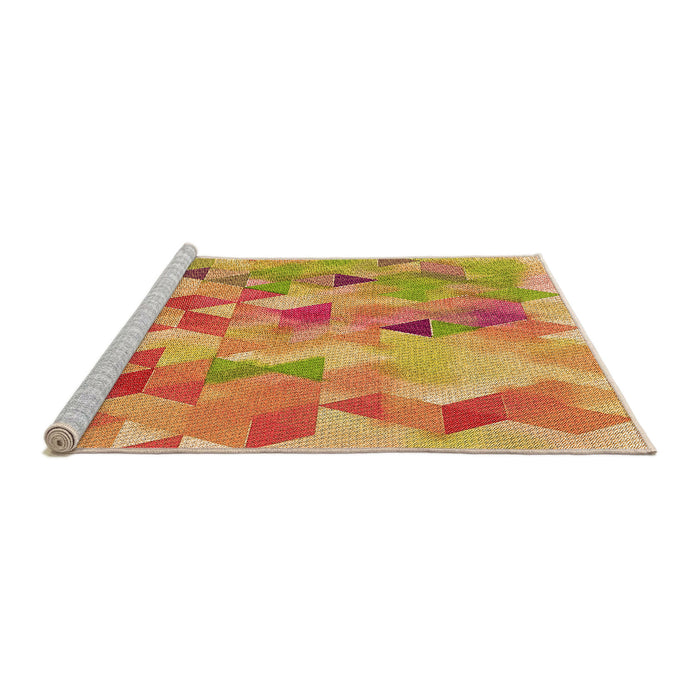 Sideview of Machine Washable Transitional Orange Rug, wshpat3914org