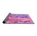 Thickness of Patterned Neon Pink Rug, pat3914pur