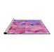 Sideview of Machine Washable Transitional Neon Pink Rug, wshpat3914pur