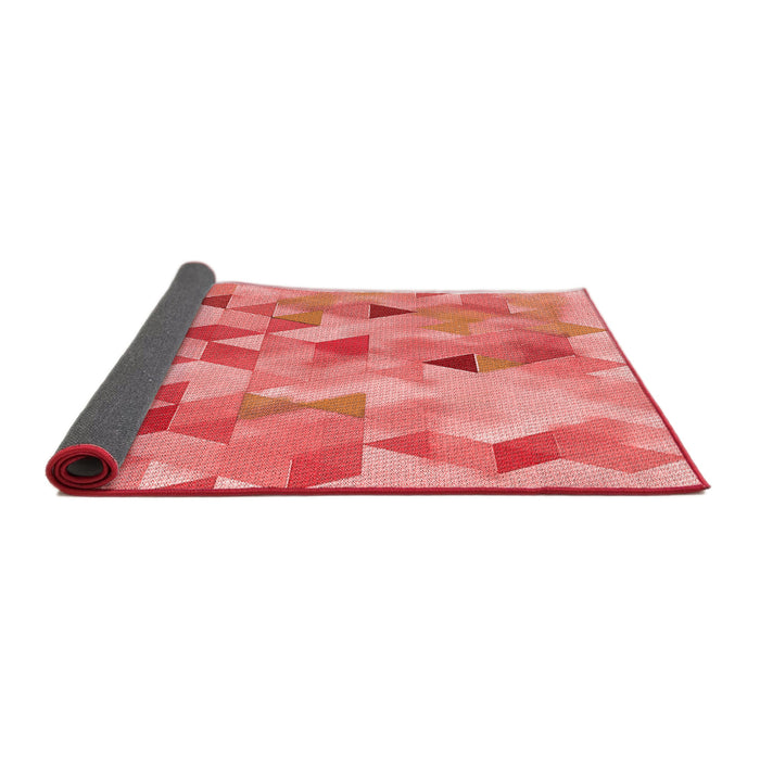 Thickness of Patterned Fire Red Rug, pat3914rd