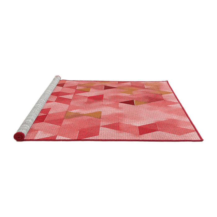 Sideview of Machine Washable Transitional Fire Red Rug, wshpat3914rd