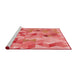 Sideview of Machine Washable Transitional Fire Red Rug, wshpat3914rd