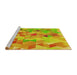 Sideview of Machine Washable Transitional Neon Orange Rug, wshpat3914yw