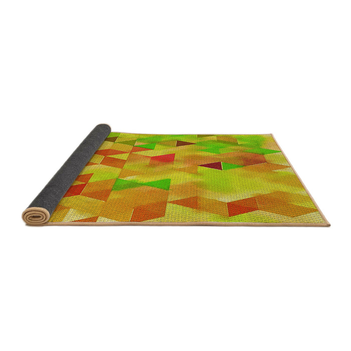 Thickness of Patterned Neon Orange Rug, pat3914yw