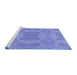 Sideview of Machine Washable Transitional Denim Blue Rug, wshpat3915blu