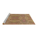 Sideview of Machine Washable Transitional Brown Sand Brown Rug, wshpat3915brn