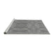 Sideview of Machine Washable Transitional Silver Gray Rug, wshpat3915gry