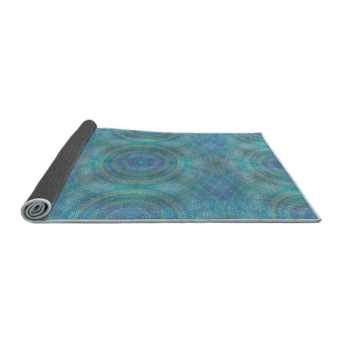 Thickness of Patterned Glacial Blue Ice Blue Rug, pat3915lblu