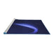 Sideview of Machine Washable Transitional Night Blue Rug, wshpat3916blu