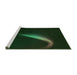 Sideview of Machine Washable Transitional Deep Emerald Green Rug, wshpat3916grn