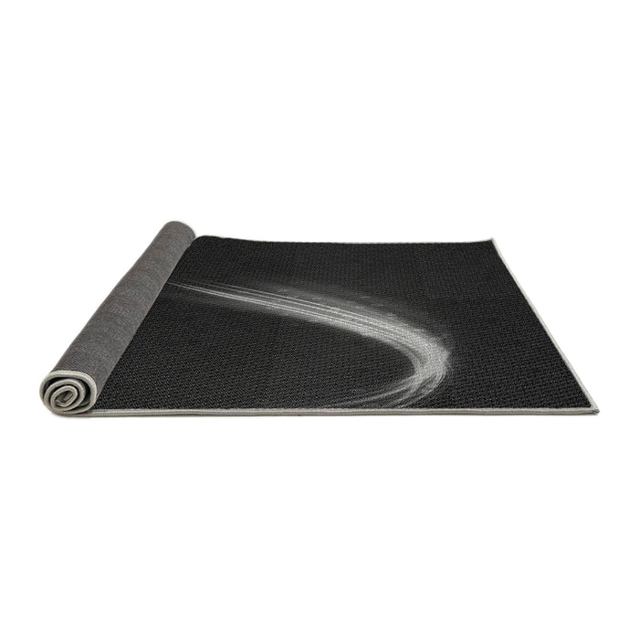 Thickness of Patterned Black Rug, pat3916gry