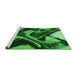 Sideview of Machine Washable Transitional Deep Emerald Green Rug, wshpat3917grn