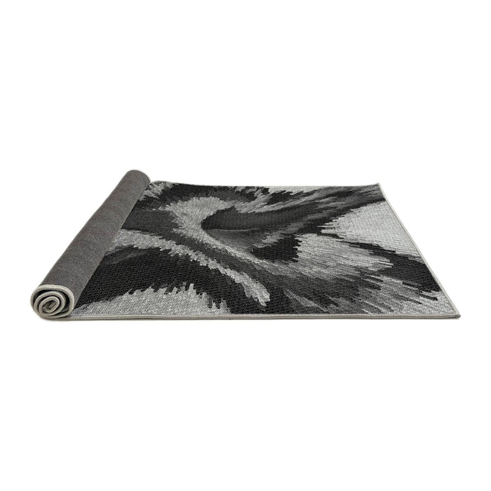 Thickness of Patterned Charcoal Black Rug, pat3917gry