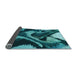 Thickness of Patterned Bright Turquoise Blue Rug, pat3917lblu