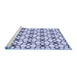 Sideview of Machine Washable Transitional Lavender Blue Rug, wshpat3918blu