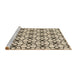 Sideview of Machine Washable Transitional Coffee Brown Rug, wshpat3918brn