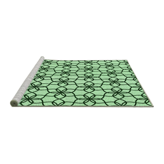 Sideview of Machine Washable Transitional Mint Green Rug, wshpat3918grn