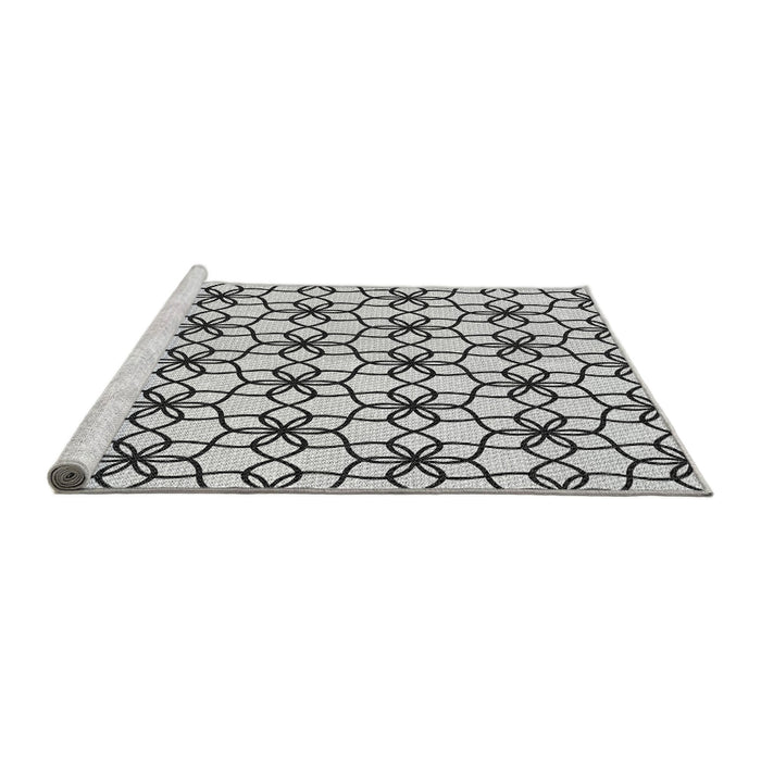 Sideview of Machine Washable Transitional Platinum Gray Rug, wshpat3918gry