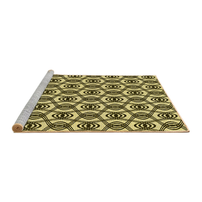 Sideview of Machine Washable Transitional Chocolate Brown Rug, wshpat3919yw