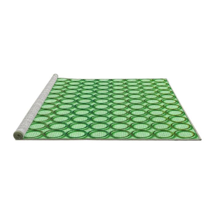 Sideview of Machine Washable Transitional Dark Lime Green Rug, wshpat392grn