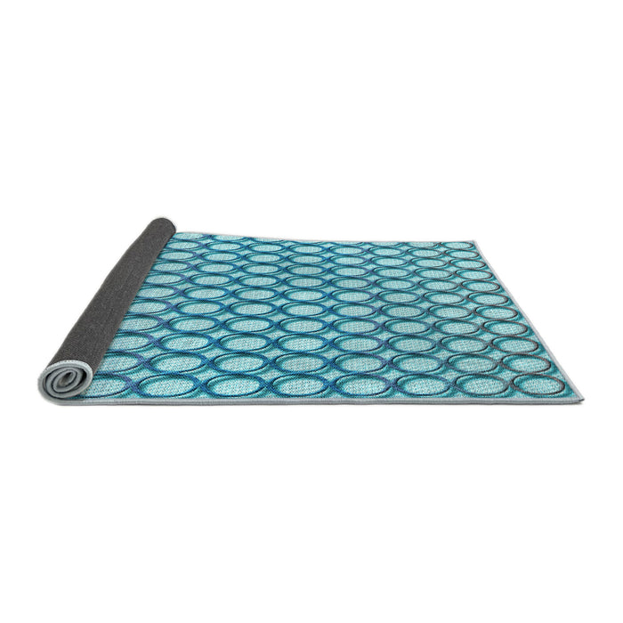 Thickness of Patterned Blue Ivy Blue Rug, pat392lblu